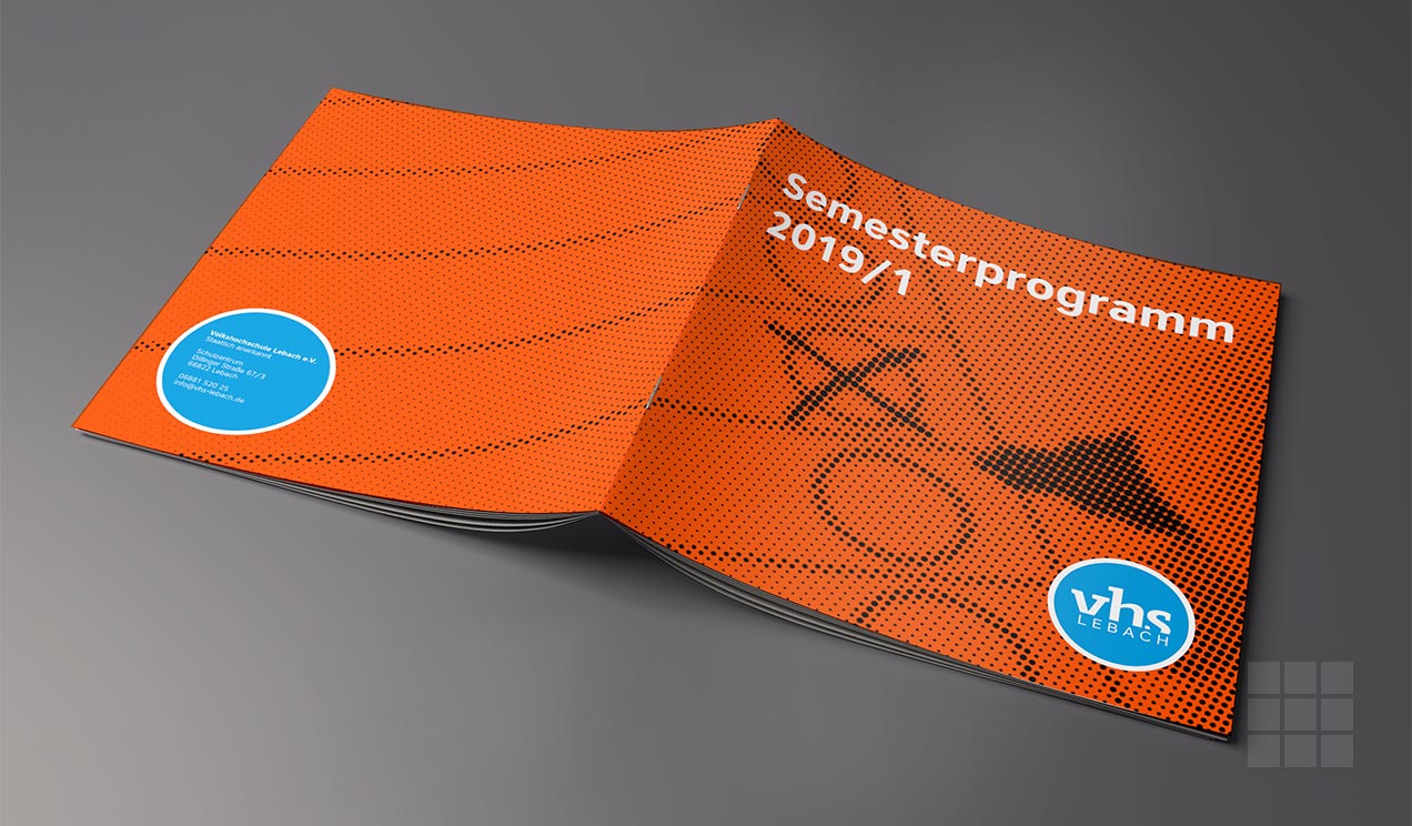 Programmheft Volkshochschule Lebach Sommer 2019 – Umschlag orange
